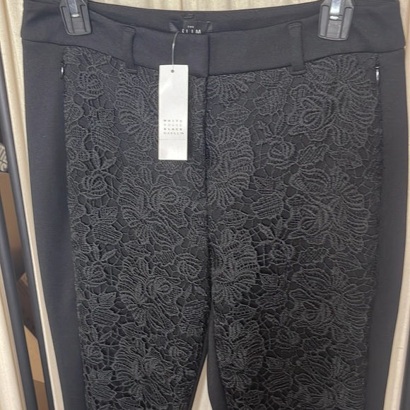 NWT- WHITE HOUSE BLACK HIGH RISE MARKET BLACK SLIM ANKLE LACE SLACKS SIZE 4R - Picture 3 of 10